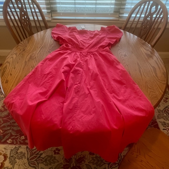 LAST CALL NWT Ann Taylor Barbie Pink Flutter Sleeve Maxi Dress Size 10 - Picture 10 of 11